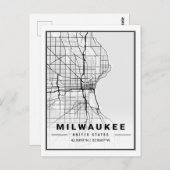 Milwaukee Wisconsin USA Travel City Map Briefkaart (Voorkant / Achterkant)