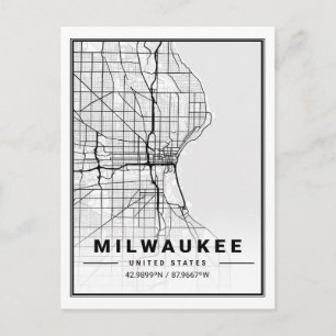 Milwaukee Wisconsin USA Travel City Map Briefkaart