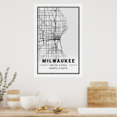 Milwaukee Wisconsin USA Travel City Map Poster (Keuken)