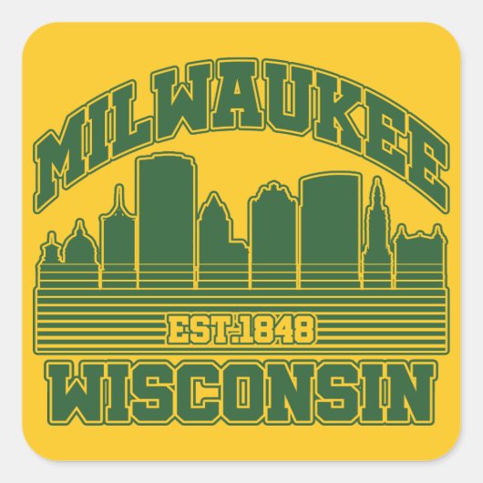 Milwaukee, Wisconsin Vierkante Sticker (Voorkant)