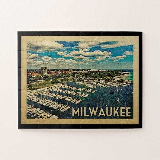 Milwaukee Wisconsin Vintage Travel Legpuzzel (Horizontaal)