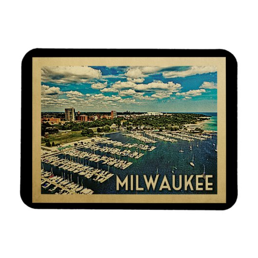 Milwaukee Wisconsin Vintage Travel Magneet (Horizontaal)