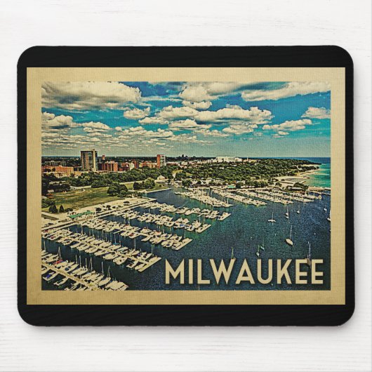 Milwaukee Wisconsin Vintage Travel Muismat (Voorkant)