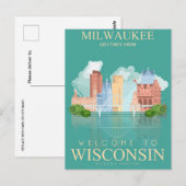 Milwaukee Wisconsin Vintage Travel Verenigde State Briefkaart (Voorkant / Achterkant)