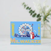 Milwaukee, Wisconsin, vlag van de Verenigde Staten Briefkaart (Staand voorkant)