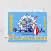Milwaukee, Wisconsin, vlag van de Verenigde Staten Briefkaart (Voorkant / Achterkant)