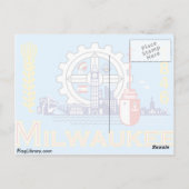 Milwaukee, Wisconsin, vlag van de Verenigde Staten Briefkaart (Achterkant)
