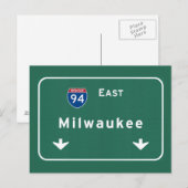 Milwaukee Wisconsin wi Interstate Highway Freeway Briefkaart (Voorkant / Achterkant)