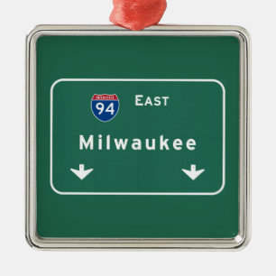 Milwaukee Wisconsin wi Interstate Highway Freeway Metalen Ornament
