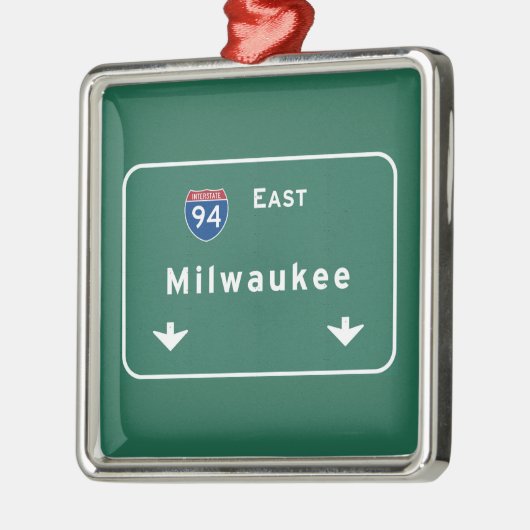 Milwaukee Wisconsin wi Interstate Highway Freeway Metalen Ornament (Links)