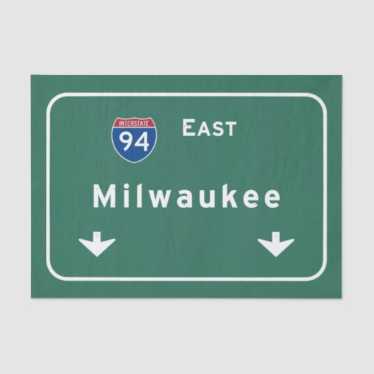 Milwaukee Wisconsin wi Interstate Highway Freeway Tissuepapier (Voorkant)