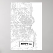 Milwaukee, Wisconsin (zwart op wit) Poster (Voorkant)