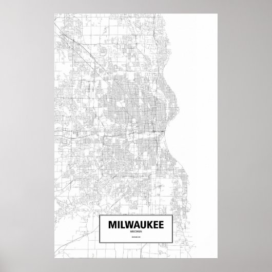 Milwaukee, Wisconsin (zwart op wit) Poster (Voorkant)