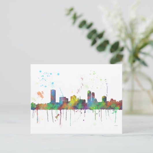 MILWAUKEE, WISCONSON SKYLINE BRIEFKAART (Staand voorkant)