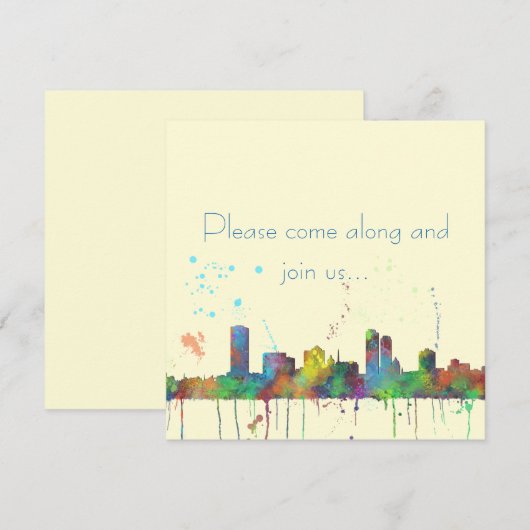 MILWAUKEE, WISCONSON SKYLINE KAART (Voorkant / Achterkant)