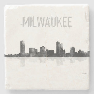 MILWAUKEE, WISCONSON SKYLINE STENEN ONDERZETTER