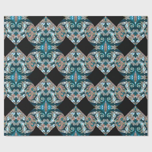 Milyroyce Kerstbaroque Pattern Cadeaupapier (Vlak)