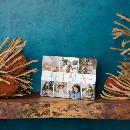 "Mima" Grootkinderen Namen 7 Foto Collage Plaque Fotoplaat (Zijkant)