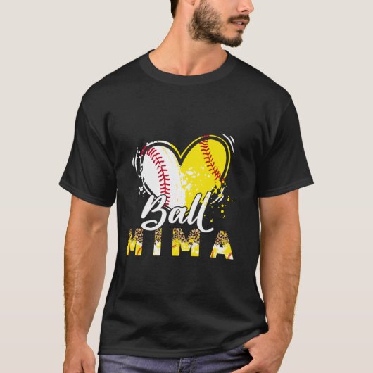 Mima van beide honkbal softbal sport matching fami t-shirt (Voorkant)