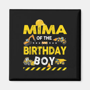 Mima van de verjaardag jongen bouwvakker geboorte magneet