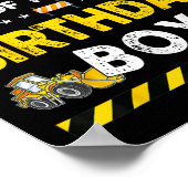 Mima van de verjaardag jongen bouwvakker geboorte poster (Hoek)