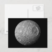 Mimas de maan van Saturnus van Cassini-ruimtevaart Briefkaart (Voorkant / Achterkant)