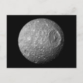 Mimas de maan van Saturnus van Cassini-ruimtevaart Briefkaart (Voorkant)