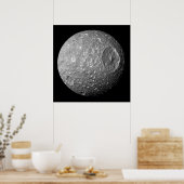 Mimas de maan van Saturnus van Cassini-ruimtevaart Poster (Keuken)