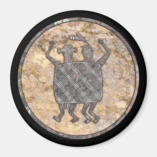 Mimbres Aardewerk Ontwerp "Het Huwelijksdeken" Magneet (Voorkant)