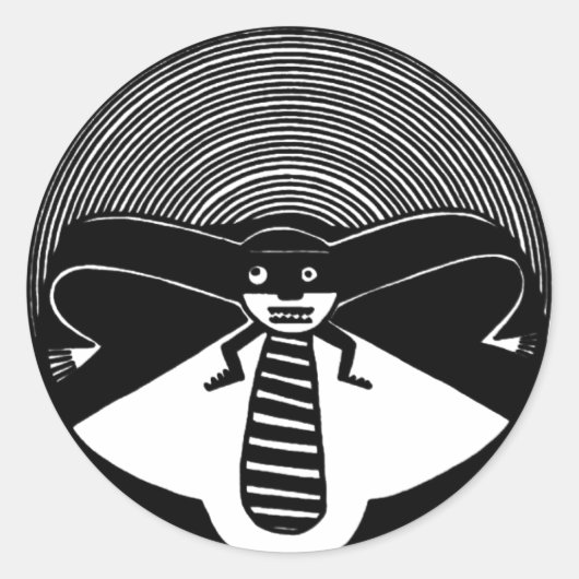 Mimbres Anthropomorphic Animal Ronde Sticker (Voorkant)