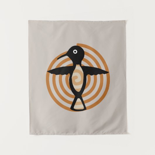 Mimbres Bird Art Wandkleed (Voorkant)