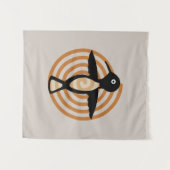 Mimbres Bird Art Wandkleed (Voorkant (horizontaal))