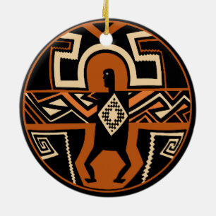 Mimbres krijger keramisch ornament