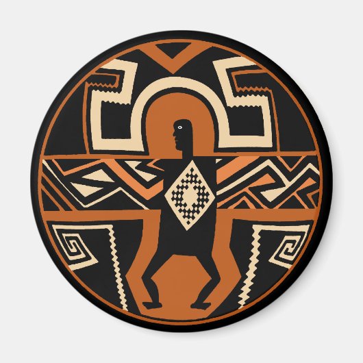 Mimbres krijger magneet (Voorkant)