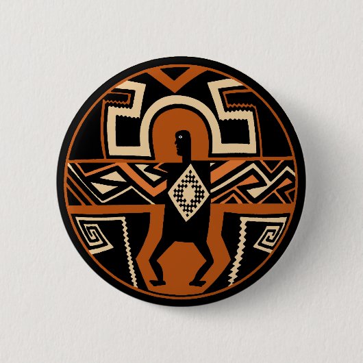 Mimbres krijger ronde button 5,7 cm (Voorkant)
