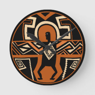 Mimbres krijger ronde klok