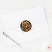 Mimbres krijger vierkante sticker (Envelop)