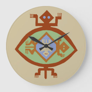 Mimbres Native Amerikaanse Zuidwest ronde wandklok