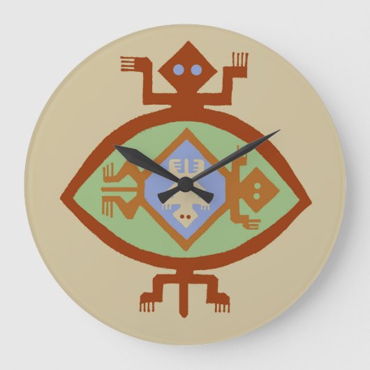 Mimbres Native Amerikaanse Zuidwest ronde wandklok (Voorkant)