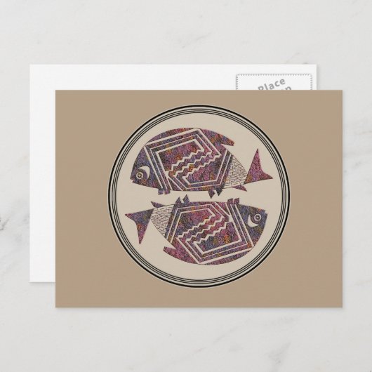 Mimbres Pottery Design Briefkaart (Voorkant / Achterkant)