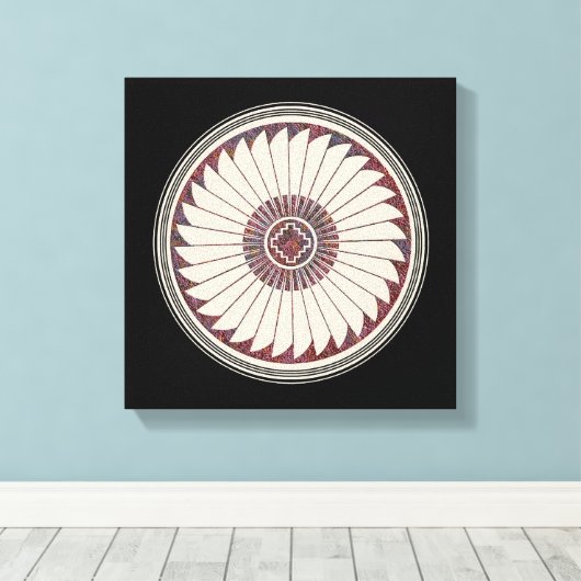 Mimbres Pottery Design Canvas Afdruk (Insitu (Houten vloer))