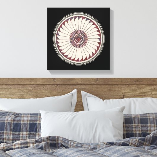 Mimbres Pottery Design Canvas Afdruk (Insitu (Slaapkamer))