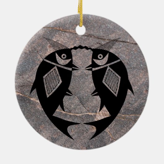 mimbres Pottery Design Keramisch Ornament (Achterkant)