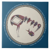 Mimbres Pottery Design Kraan Eten Vis Tegeltje (Voorkant)