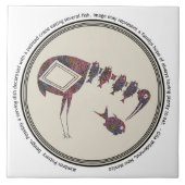 Mimbres Pottery Design Kraan Eten Vis Tegeltje (Voorkant)