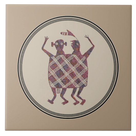 Mimbres Pottery Design Tegeltje (Voorkant)