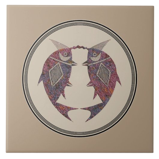 Mimbres Pottery Design Tegeltje (Voorkant)