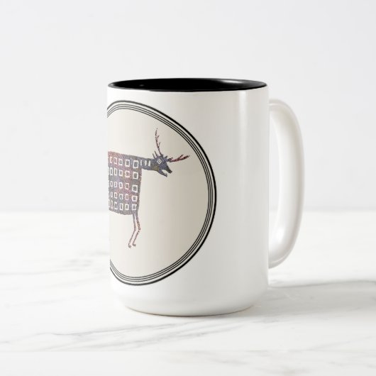 Mimbres Pottery Design Tweekleurige Koffiemok (Voorkant rechts)