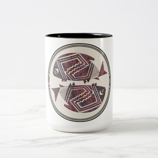 Mimbres Pottery Design Tweekleurige Koffiemok (Center)