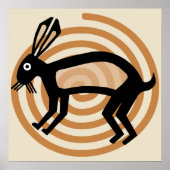 Mimbres Rabbit Art Poster (Voorkant)